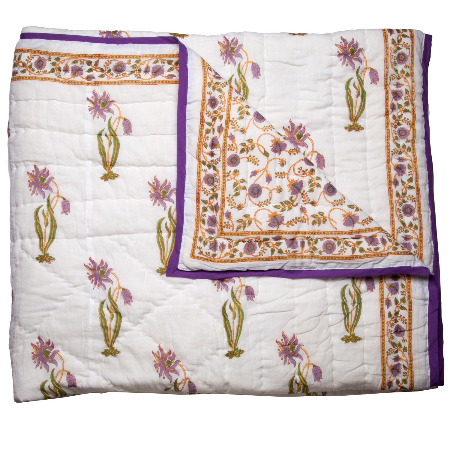Florence-Gina Reversible Quilt - Lilac/Green